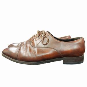 PRADA ストレートチップ ビジネスシューズ ドレスシューズ 革靴  レザー ブラウン 7 約25cm 0121 IBO33