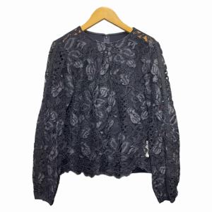 EPOCA 近年 セットアップ レースブラウス ワイドパンツ スラックス 長袖 ネイビー