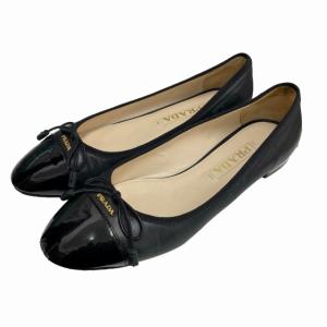 フラットシューズ バレエシューズ パンプス エナメルトゥ ストレートチップ 黒 ブラック 36 1