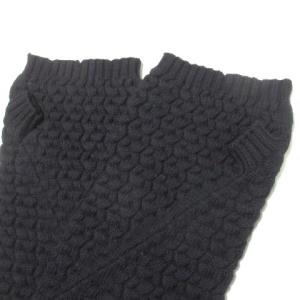 LANVIN アームカバー 手袋 紺 アームウォーマー ニット バージンウール ネイビー RRR X