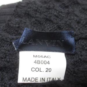 LANVIN アームカバー 手袋 紺 アームウォーマー ニット バージンウール ネイビー RRR X