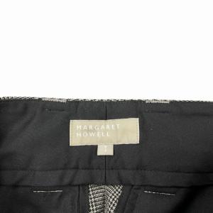 MARGARET HOWELL 20AW オーバーチェック ウール トラウザー スラックス タック パンツ 灰 グレー 1 0107