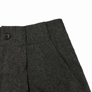 MARGARET HOWELL × フォックスブラザーズ FOX BROTHERS 21AW クロップドパンツ スラックス タック ウール カシミヤ混 チャコールグレー