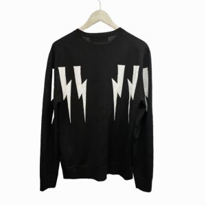 Neil Barrett セーター ニット サンダー ボルト SLIM FIT 薄手 長袖 黒 ブラック M 0111
