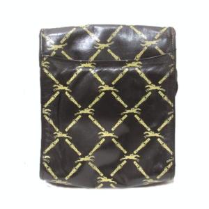 Longchamp 皮革 ショルダーバッグ 総柄 茶 ブラウン GY13 X