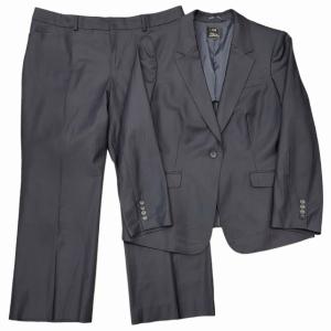 BAHARIYE スーツ セットアップ パンツ ストレッチ 1B ジャケット ピンストライプ 大きいサイズ 50 19号 ネイビー