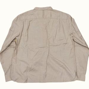MARGARET HOWELL 17年 FINE COTTON WOOL SHIRTING MHL バンドカラーシャツ ブラウス ノーカラー フリル ベージュ