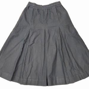 20年 595-1132503 ドライコットンオックスフォード フレアスカート プリーツ グレー 1 0124