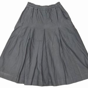 MHL. 20年 595-1132503 ドライコットンオックスフォード フレアスカート プリーツ グレー 1 0124