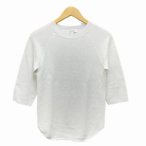 近年 ワッフル カットソー サーマル 五分袖 白 ホワイト 0 IBO35 0212