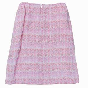 MISSONI リネン100％ 台形スカート ひざ丈 総柄 42 約S?M ピンク 0216