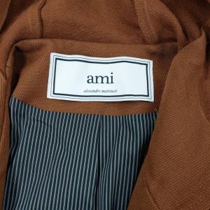 AMI Alexandre Mattiussi フーデットロングコート ジャケット オーバーサイズ ブラウン S 0226 RRR