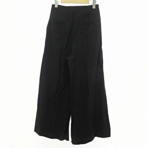 EPOCA 近年モデル ワイドパンツ リネン混 麻混 ストレッチ 黒 40 0313 RRR