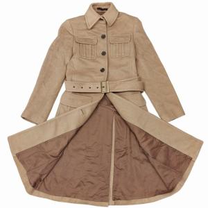 カシゴラ ベルテッドロングコート ジャケット カシミヤ アンゴラ 2 キャメル 0315 eco