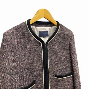 SHIPS ツイードジャケット ノーカラージャケット フォーマル 紫 パープル M eco 0314