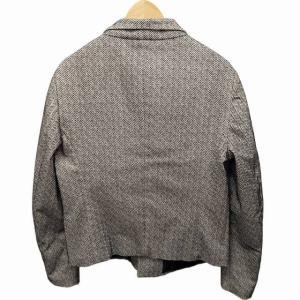 GIORGIO ARMANI ヘリンボーン 中綿ハーフコート ジャケット スタンドカラー グレー 48 0412