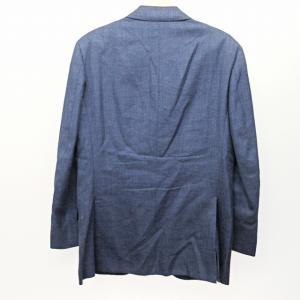 LUIGI BORRELLI テーラードジャケット ブレザー 紺ブレ キャメル リネン混 シルク混 ネイビー 紺 48 0406 IBO37