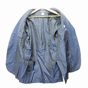 LUIGI BORRELLI テーラードジャケット ブレザー 紺ブレ キャメル リネン混 シルク混 ネイビー 紺 48 0406 IBO37