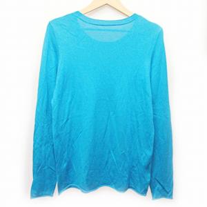 lucien pellat finet 近年モデル ニット セーター 長袖 スカル 髑髏 ラインストーン 星 スター 刺繍 シルク カシミア混 青 S 0517 IBO37