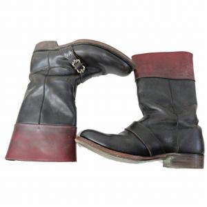 foot the coacher エンジニアブーツ ロング レザー ブラック レッド 26.5cm