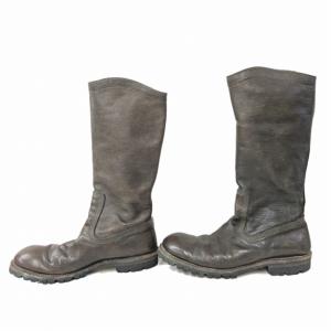 JULIUS ドレープ ロング エンジニア レザー ブーツ 7 ブラウン