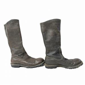 JULIUS ドレープ ロング エンジニア レザー ブーツ 7 ブラウン