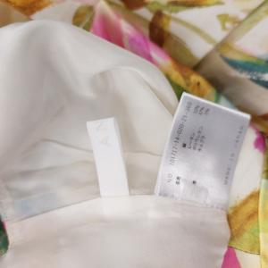 ANAYI 総柄 ワンピース ドレス フレンチスリーブ ひざ丈 マルチカラー 36 0424 eco