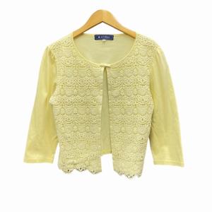 M'S GRACY アンサンブル シャツジャケット カットソー 花柄レース 半袖 長袖 黄色 イエロー 40 0425