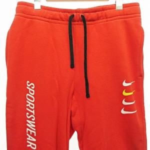 NIKE 近年モデル M NSW CLUB JOGGER PANT スウェット パンツ プリント 裏起毛 赤