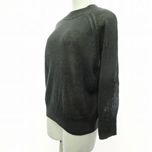 MARGARET HOWELL 美品 20SS FADED LINEN リネン ニット 長袖 ハイネック シアー 黒 2 0507