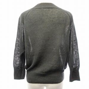MARGARET HOWELL 美品 20SS FADED LINEN リネン ニット 長袖 ハイネック シアー 黒 2 0507