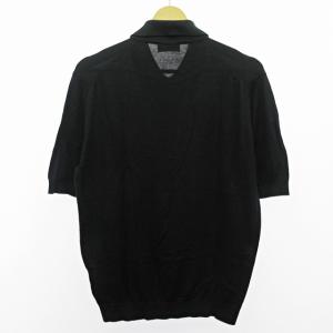 JOHN SMEDLEY ニット ポリシャツ カットソー 半袖 シーアイランド コットン 黒 S 0605 IBO39