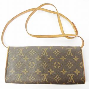 LOUIS VUITTON M51852 ポシェットツインGM モノグラム ショルダーバッグ クラッチバッグ 2way 茶