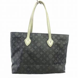 russet 美品 トートバッグ ハンドバッグ 3WAY 総柄 ナイロン 濃紺 ネイビー 0715