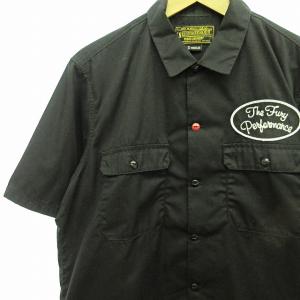 NEIGHBORHOOD オープンカラー ミリタリー ワークシャツ 半袖 刺繍 黒 XL 0719
