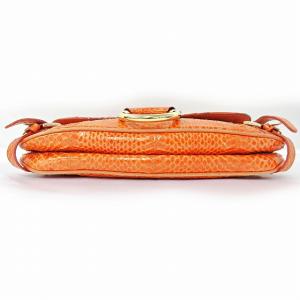 DOLCE&GABBANA パイソンレザー ハンドバッグ パーティ オレンジ 0722 GY17