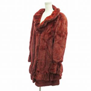 SAGA MINK ROYAL GINZA GRACE 染めミンクファー コート フリル レッド F 0724 GY18