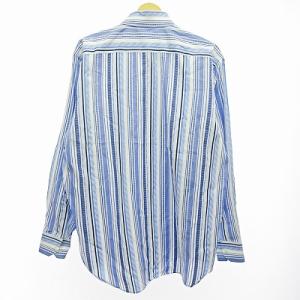 ETRO ボタンダウン BD シャツ 長袖 ストライプ 青 43 0817 GY18