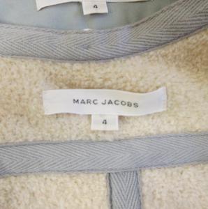MARC JACOBS ライナー コート ボア ウール シルク 緑系 グレー系 34 約Lサイズ 0818