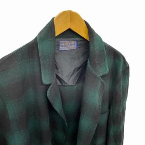 PENDLETON チェック柄 シャツジャケット 薄手 長袖 緑 グリーン M GY06 0807