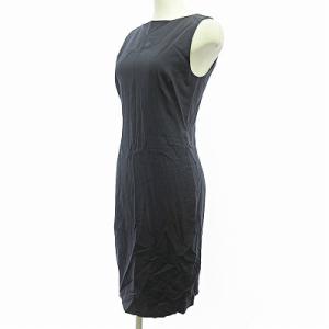 Theory 近年モデル ワンピース ノースリーブ 膝丈 タイト ウール ストレッチ ネイビー 紺 0 0808 GY06