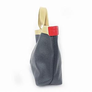 Hervé Chapelier 704GP0 トートバッグ ハンドバッグ 舟形 コーテッドキャンバス ネイビー ゴールド ルージュ