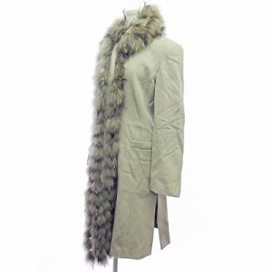 EMPORIO ARMANI コート ジャケット ラクーンファー 毛皮 ベージュ 38 国内正規品 0809 GY06