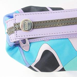 Emilio Pucci ポーチ ミニバッグ ハンドバッグ 総柄 ナイロンキャンバス パープル ブルー 0904 GY13