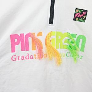 doublet 19SS パーカー スウェット プルオーバー フリンジ グラデーションネオンカラー 白 M 0924