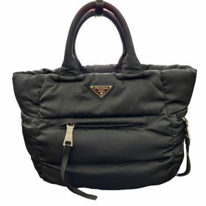 PRADA TESSUTO BOMBER トートバッグ ハンドバッグ 三角ロゴプレート ブラック 1007