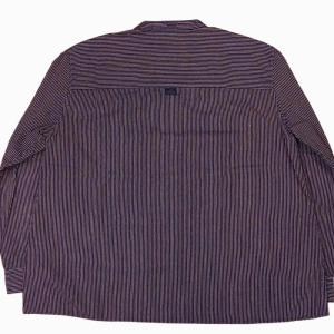 MHL. STRIPE COTTON OXFORD 595-8253502 オックスフォードシャツ バンドカラー 長袖 ボックスシルエット