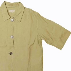 MARGARET HOWELL 21AW 美品 SHIRTING LINEN MHL リネンシャツ 578-2153011 半袖 ボックスシルエット ベージュ系