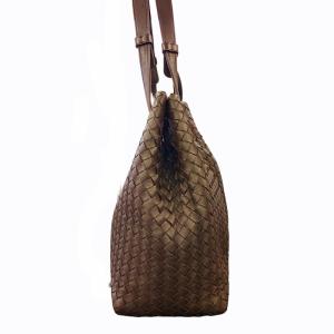 BOTTEGA VENETA イントレチャート ラージ ガルダバッグ トートバッグ ハンドバッグ A4収納 ブラウン 1011