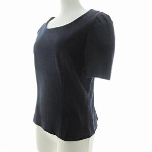 M'S GRACY 美品 YB-425301 カットソー 半袖 バックリボン ネイビー 紺 40 1114